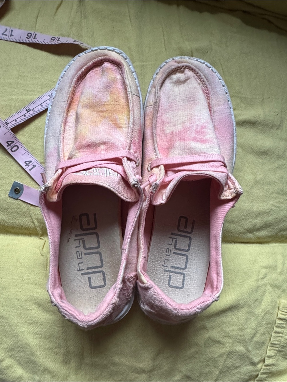Hey Dude  Pink Canvas Slip-On shoes with Subtle Tie-Dye